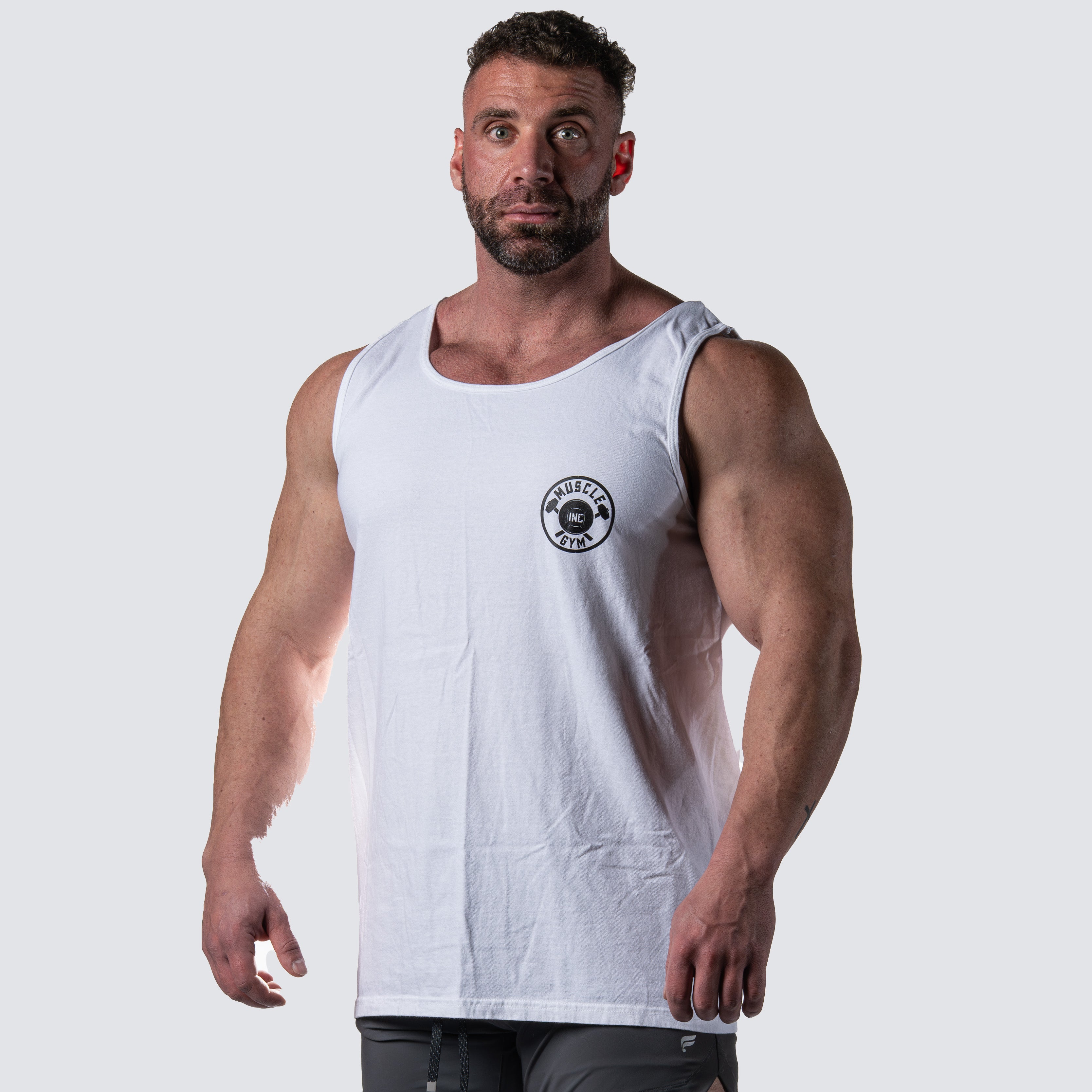 White Muscle Inc Tank – Muscle Inc Gym